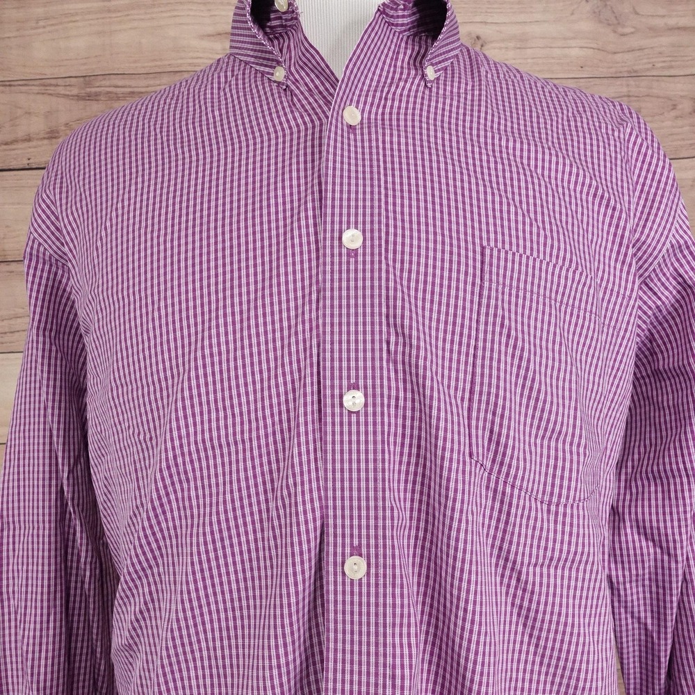 Kenneth Cole Reaction Dress Shirt‎ Mens XL 17-17.5 34/35 Purple Non-Iron